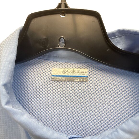 Columbia PFG Light Blue Shirt XXL Vented Button Up Pockets Fishing Outdoor - Picture 4 of 10